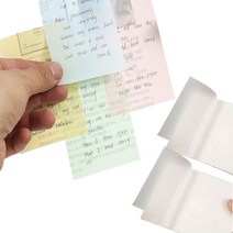 스브링 컬러 반투명 포스트잇 접착메모지 대형사이즈 5가지색 혼합 6세트, (흰색2노랑1빨강1그린1블루1)