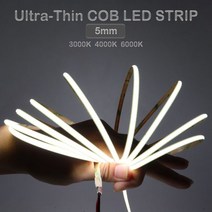 LED 스트립 줄조명 RGB 조명 초박형 FOB COB 384Leds m 부드러운 고밀도 RA90 따뜻한 자연 차가운 흰색 선형 조광 가능 dc12 V 24V 214220, [02] DC24V, [05] 5m, [01] Warm White 3000K