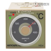 ND4-PPMR07 입력 PT100오옴 400도 8핀 플러그 소켓 타입 아날로그 온도조절기 온도 제어 한영넉스, 1개