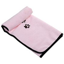 일본직발송 4. UEETEK 반려동물 수건 초흡수 고양이 개 목욕 타올 빠른 건조 극세사 몸 닦는 수건 반려동, One Size_핑크, 핑크