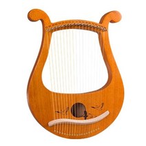 하프 리라 미니 크로마 젤틱 그랜드 켈틱 하프 칼림바 harp 악기 오토 시클 lyra 거문고 19 현 그리스어 바이올린 19 현 거문고 독특한 패턴 새겨진 음성 기호 음악 등, 주황색