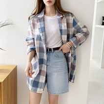 아이슈즈체크린넨자켓 1057362