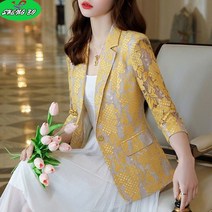SHENGBO여성 자켓 레이스 여름 펀칭 오피스룩 빅사이즈+HY107WH