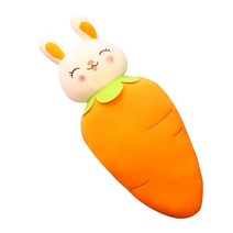 PKTOYS 당근 토끼 봉제 장난감 잠자는 베개 귀여운 흰 토끼 천 토끼인형 소녀 인형 침대, 당근 흰 토끼 (손없이 홍당무), 90cm