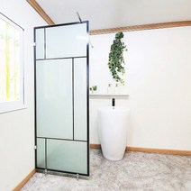 A6마트 불투명 피트격자파티션 욕실샤워부스 파티션 유리칸막이, 750