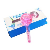 [두빛나래몰] 피부 탄력 마사지기 갈바닉 고주파 초음파 홈케어 뷰티 괄사 피부 관리기 워터 필링 개몫 대형 뷰티 아이스 하키 에너지 냉각 아이스 글로브 워터 웨이브 얼굴과 눈, 1 개 핑크
