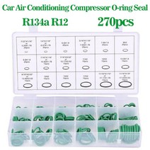 에어컨 냉매 가스 충전기 자동차 자동차 보라색 에어컨 O 링 세트 씰 키트 R134a R12 HNBR 고무 구색 수리, 02 green 270 pcs