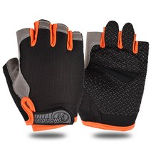 여름등산장갑 클라이밍 반장갑 레펠 캠핑 오픈핑거 아웃도어 쿨 스포츠 용품 자외선차단 야외 스판 전술, 버터플라이반지-블랙오렌지