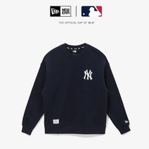 뉴에라 13338651 MLB 레이즈드 임브로이더리 뉴욕 양키스 맨투맨 네이비, 없음