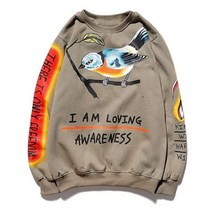Kanye Lucky Me I See Ghosts 스웨트 셔츠 3D 포밍 프린트 패션 풀오버 후드 헤비 웨이트 트렌디 힙합 남성 여성용