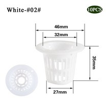 10pcs 헤비 듀티 수경 메쉬 냄비 그물 컵 바구니 Aeroponic 식물 성장 정원 클론, 07 White-02