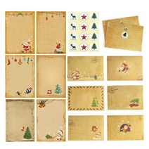 파티소품 갈색 크리스마스 초대장 인사말 카드 DIY 편지 필기 용지 축제 파티 용품 쓰기 종이, [01] Series 1