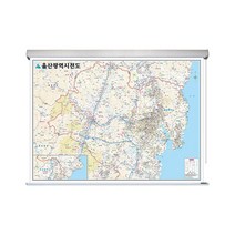 울산 지도 (롤스크린 중형 150x111) + 종이지도(택1) 세트, 고급천, 한국도로망도(종이)