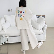 여성 긴팔 루즈핏 트레이닝 세트 트레이닝복 팬츠 세트 캐주얼 운동복 홈웨어 투피스