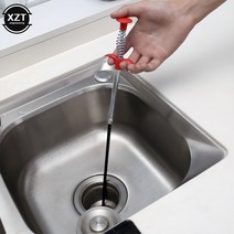 60cm 스프링 파이프 준설 도구 배수관 하수도 라인 후크 막힘 제거제 청소 가정용 주방, [01] 60CM, 01 60CM