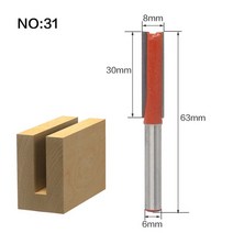 6mm 생크 우드 라우터 비트 스트레이트 엔드 밀 트리머 청소 플러시 트림 코너 라운드 코브 박스 도구 밀, 15 NO31