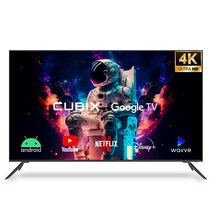 큐빅스 4K UHD LED 스마트 TV 127cm(50인치) 구글 안드로이드 HDR 블루투스 WIFI 넷플릭스 유튜브, 스탠드형 방문설치