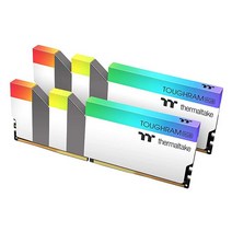 Thermaltake 터프램 DDR4 메모리 RGB 화이트 3200MHz 16GB(8GBx2) 1680만 컬러 알렉사/레이저 크로마/5V 마더보드 동기화 가능 (R022D408GX, 4000MHz, White