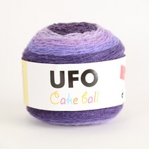 [앵콜스] UFO 케이크볼(낱개) 숄 머플러뜨기 뜨개실 털실 손뜨개, 01 보라톤 나염