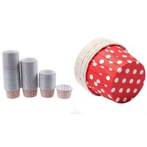 200 PC 컵 케이크 래퍼 종이 케이크 케이스 베이킹 컵 라이너 머핀 - 핑크 도트 & 붉은 웨이브 포인트, 하나, 사진 색상, 사진 색상