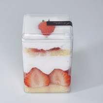 PS003 직사각 쿠키통 보틀케이크용기 60개 투명사각통 도매 대량 티라미수용기 카페디저트포장케이스 떠먹는큐브케익 사탕통 티라미수케이스 딸기보틀케이크케이스 수제 과자통 간식 선물용, PS003(290ml) 60개