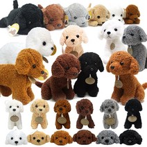 기프트앤돌 진짜 같은 리얼 토이푸들 애착 강아지 인형, 스탠딩인형 화이트 30cm