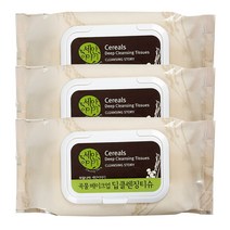 세안이야기 곡물 딥 클렌징티슈 300매, 100개입, 3개