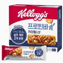 켈로그 프로틴바K 카라멜&넛 (120G) 식물성 단백질 저당 고단백질 간식, 5개
