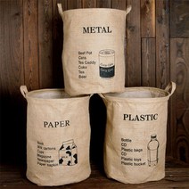 썬더플레이스 쓰레기통 에코 깔끔하고편리 분리수거함 마대 3종 원형 황마 사용이편리한 2W923ADC, 1개, 플라스틱