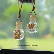 차량용 룸미러 걸이형 미니 디퓨저 용기 방향제 공병 차량인테리어 룸미러/머스크향 디퓨저15ml 추가옵션, NO12_구매함