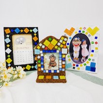 몽파 타일 액자 만들기 - 5인세트, 집모양액자+콜크클레이