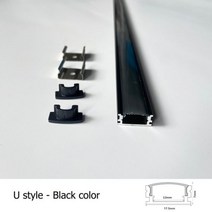 실버 블랙 2-35 개 묶음 LED 알루미늄 프로파일 0 5 m pcs U V W 모양 5050 2835 3528 스트립 바 채널 화이트 커버, 01-Black U, 10-3Pcs