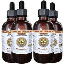 백리향 액체 추출물 유기농 백리향(thymus vulgaris) 팅크 허브 보조제 hawaii pharm 미국산 2 fl.oz, 4x4온스