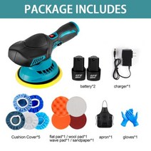 전동 공구 무선 드릴 무선 자동차 광택기 12V 6000RPM 6 단계 속도 조절 가능 무선 전기 광택 왁싱 기계 자동차 미용 자동 세척 도구, CHINA, 2 Battery EU Plug