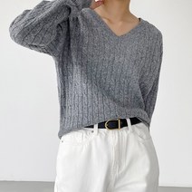 울캐시 케이블 크롭 니트티
