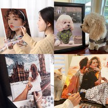 트렌드포유 DIY 유화그리기 주문제작 사진 그림그리기세트 24 36 42색 캔버스페인팅, 35 x 60 size 36 color