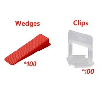 건설 도구 실노 천을 마 상자 홀더타일 ​​액세서리 타일 레벨링 시스템 1mm1.5mm2mm2.5mm3mm 100pcs 클립 + 100pcs 웨지 플라스틱 타일 스페이서 타일링, 웨지 클립 없음
