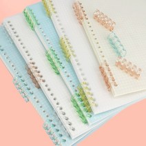 파스텔 바인더링 5공 셀프 묶음 파일 제본 책철 루즈링, 화이트