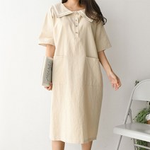 드레스날다 세라 마린룩 린넨 빅카라 롱 원피스(ops1151)