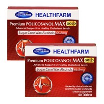 Healthfarm Premium Policosanol Max Gold 헬스팜 프리미엄 폴리코사놀 맥스골드 66.8mg 60정 2팩 뉴질랜드
