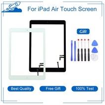 아이패드액정수리 액정교체 태블릿 IPad Air 9.7 'a1474 A1475 A1476 LCD 외부 터치 스크린 디지타이저 전면 유리 디스플레이 패널 교체 용 품질, White With Button