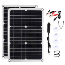 태양광발전 태양열발전기 가정용 태양광 소형발전기 200W 400W 18V 솔라 패널 키트 12V 충전 배터리 30A 60A 컨트롤러 USB 포트 태양 전지 보조베터리 전화 RV 자, [04] 200W 40A Controller