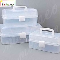 SBAKN 휴대용 3단 다용도 투명 공구함 중 소품수납함 다용도수납함, 소