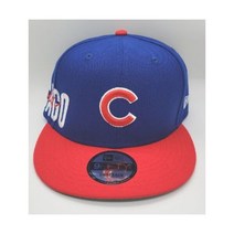 시카고 컵스 야구 NEW ERA 9FIFTY 플랫 브림 스냅백 캡 - OSFM 모자 측면
