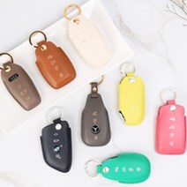 바슬리 제네시스 G70 / G80 / G90 크리스페 가죽 스마트 키케이스, 에땅 금, GN014