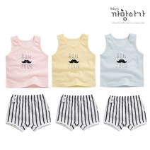 까망아가 영유아용 국내생산 여름용 봉쥬 자가드 나시내의