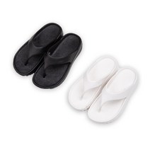 다매다매 1+1 소프트경량쪼리 키높이 플리플랍 푹신 슬리퍼 실내화, 블랙39-40(245-250), 화이트41-42(255-260)