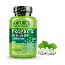 NATURELO 프로바이오틱스 500억 CFU 유산균 30캡슐, 30 Count (Pack of 1)