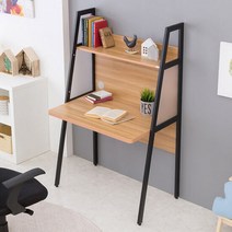 e스마트 스틸 에이스 독서실책상, 색상:아카시아/블랙
