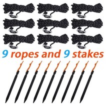 루프탑 차양막 옥타곤 51x51m 대형 방수 그늘 썬 셸터 캠핑 천막 야외 정원 캐노피 비치 관광, China, 9 ropes and stakes